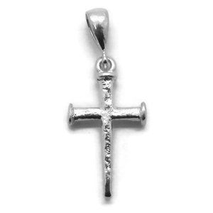 Nail Cross Pendant Charm .925 Sterling Silver